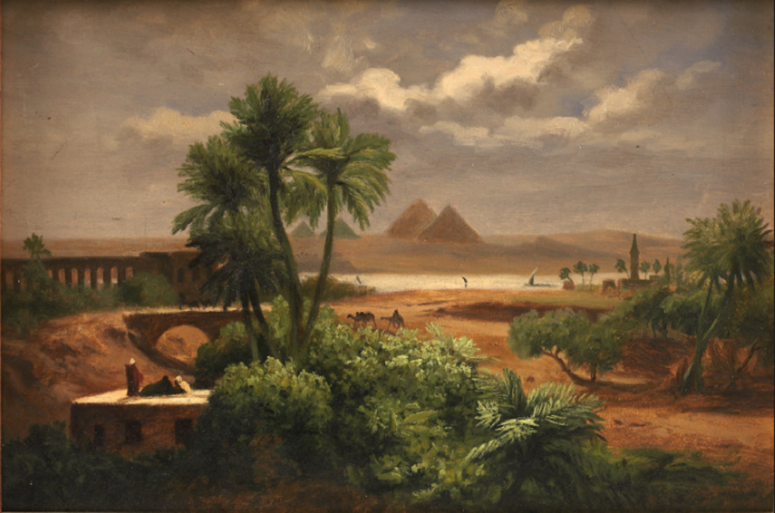 'Jerusalem, a storm approaching; and The Nile at Giza' by Eduard Hartung
