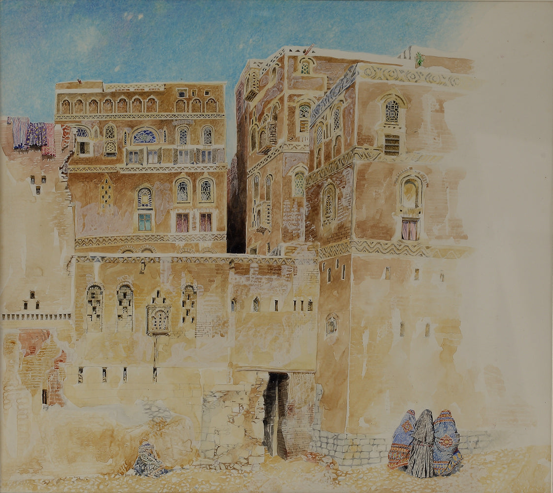 The Old City, Sanaa, Yemen Watercolor  Pencil and watercolor on paper by James Reeve
