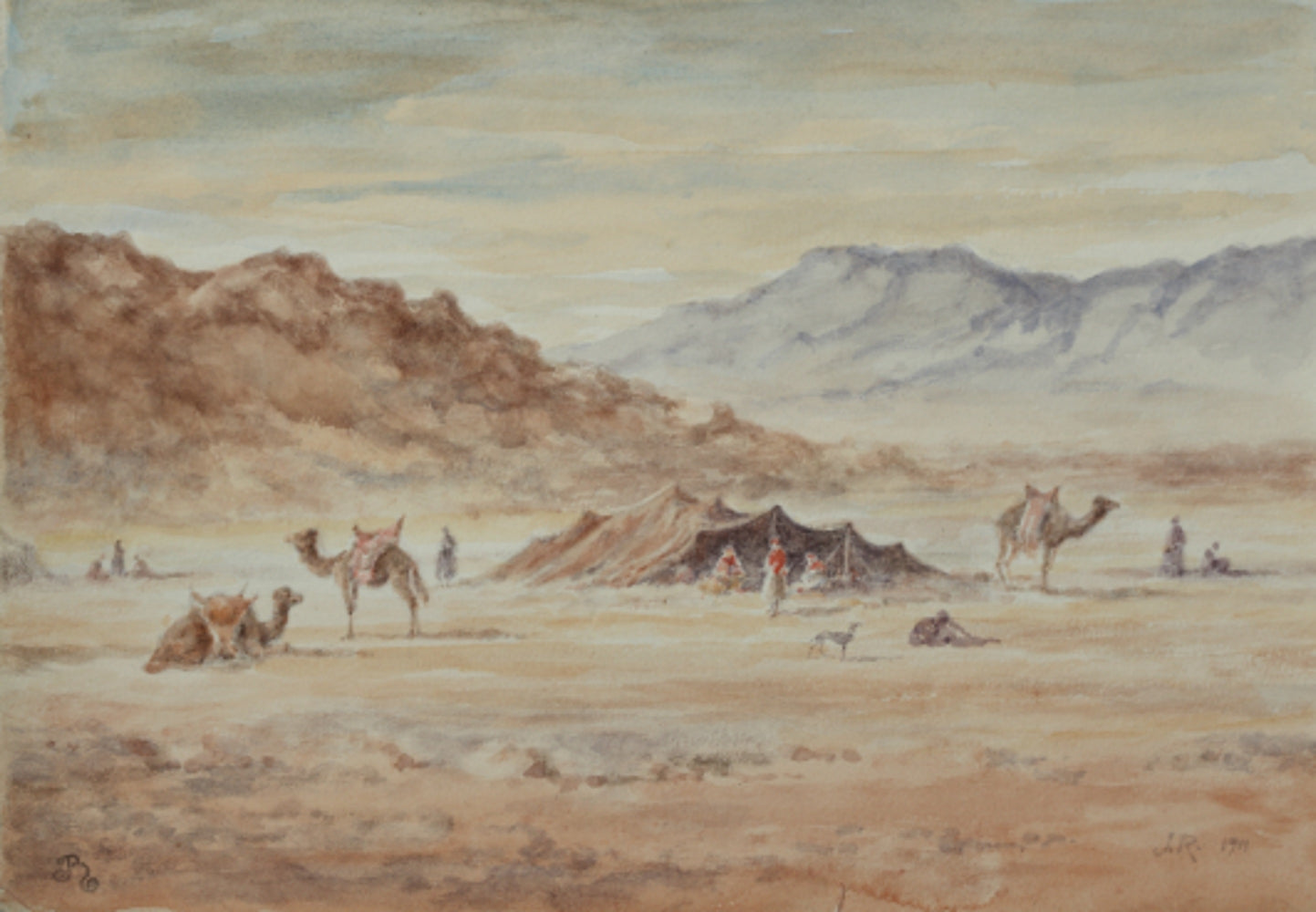 Caravane - Campement Watercolor by Jules RABANNES