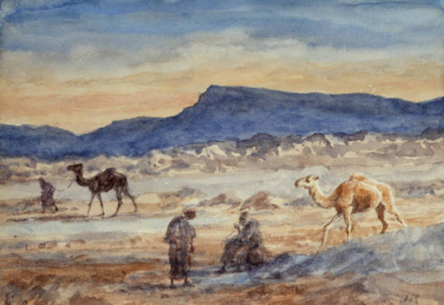 Dans Le desert Watercolor by Jules RABANNES