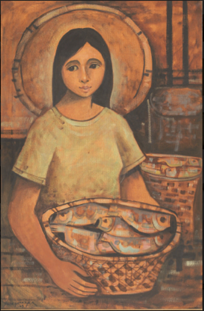 The fish seller Oil on canvas by Paco Gorospe