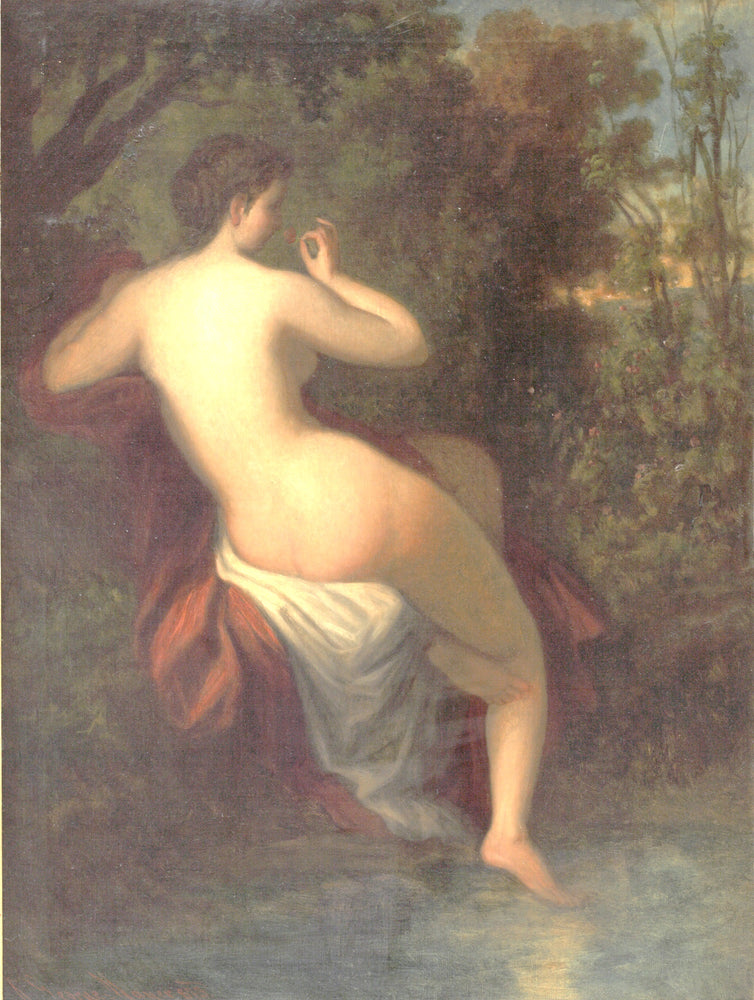 After the Bath Oil Painting  on canvas by August George Mayer