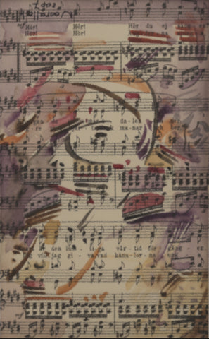 عزف منفرد رقم 2 Water color on paper by Nazir Nasrallah