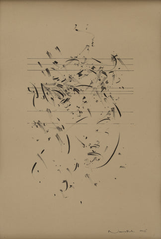 عزف منفرد Ink on paper by Nazir Nasrallah