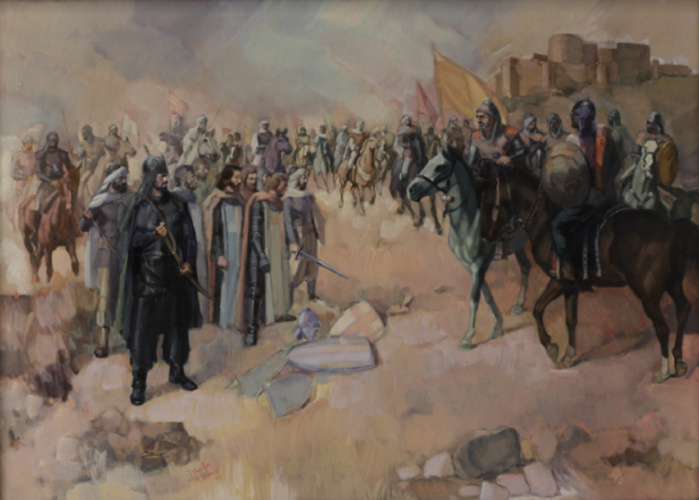 'اسرى أمراء الصليبيين بعد معركة حطين' by Ali AlSabouni