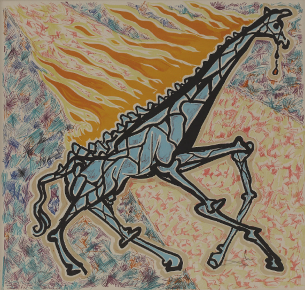Burning Giraffe Colour Lithograph by Salvador DALI