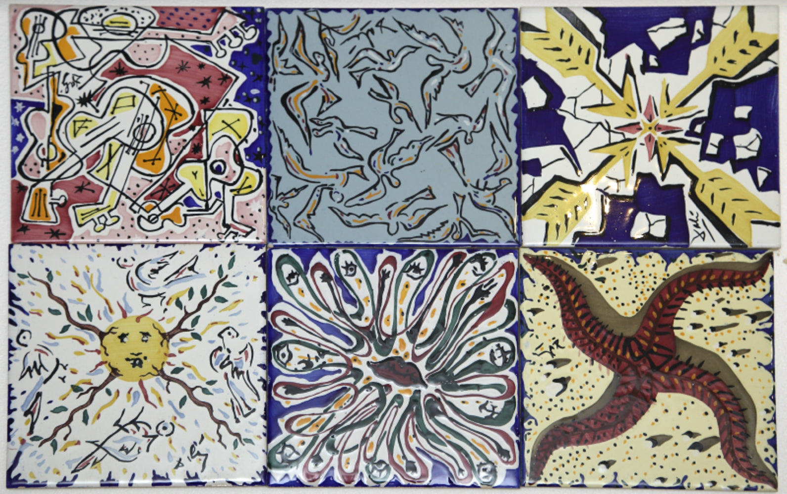 Six carreaux d'après un projet de Dali de 1954 Ceramic by Salvador DALI
